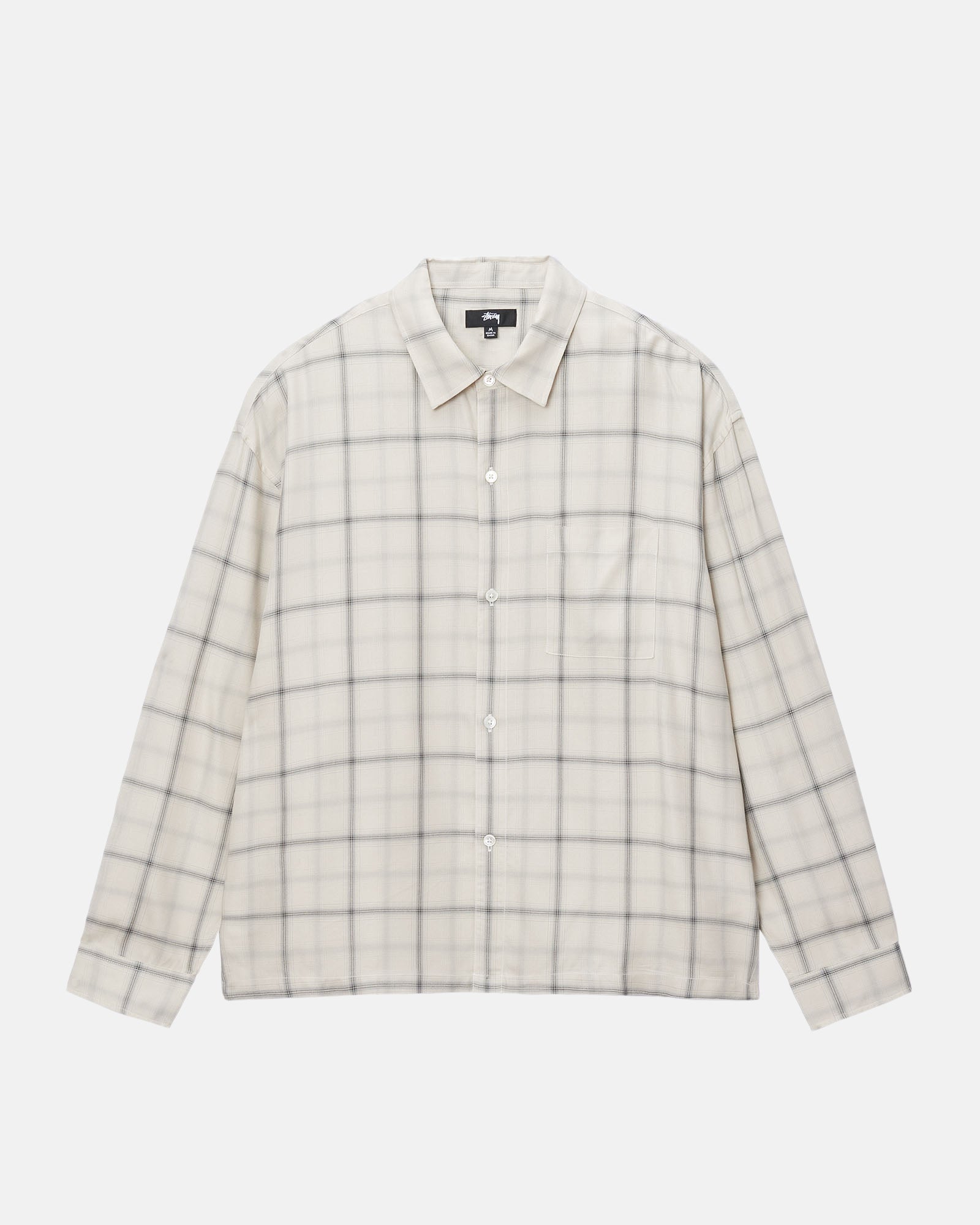 SHADOW PLAID RAYON SHIRT